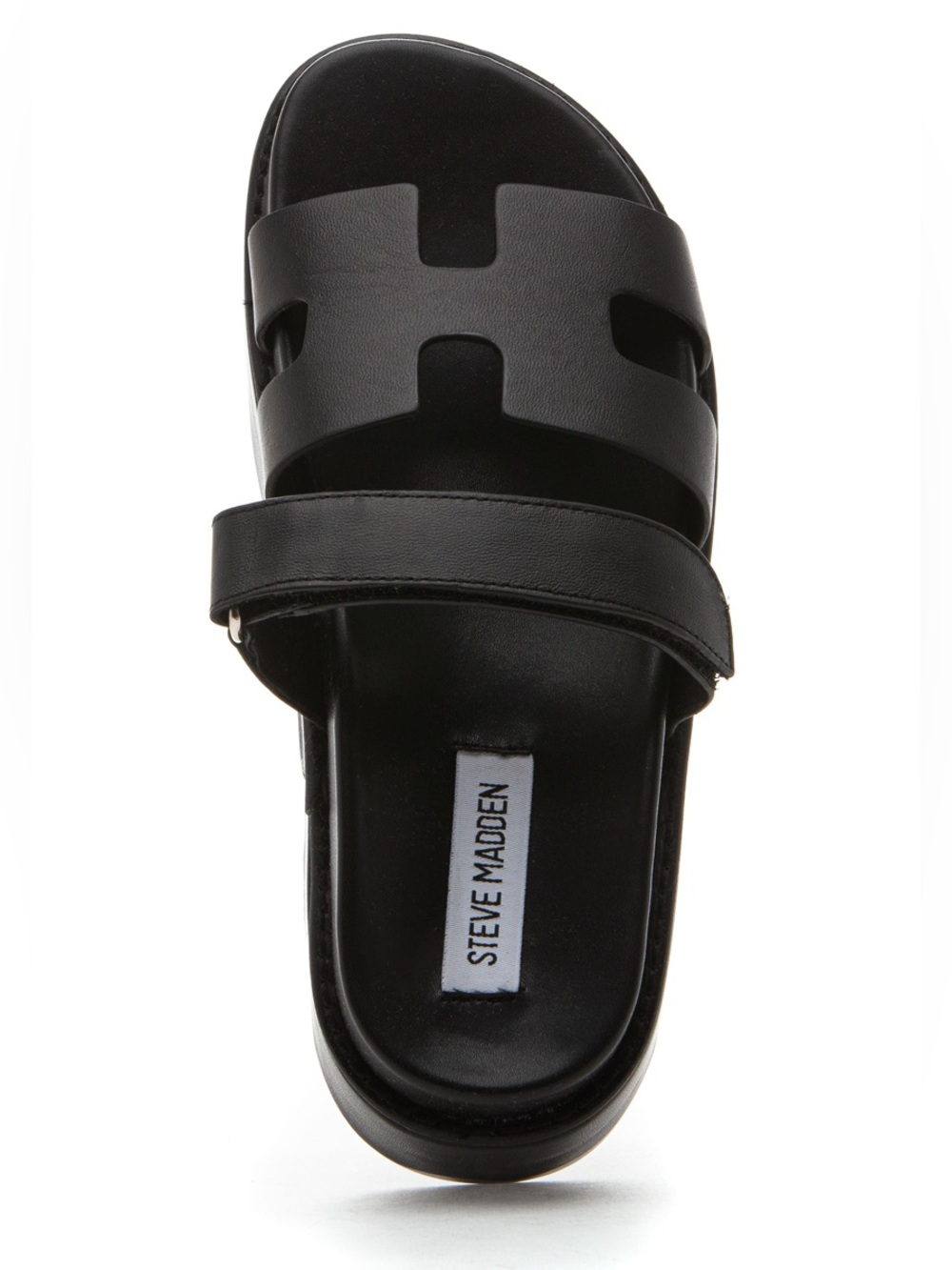 Steve Madden Black Platform Slide Sandals for Women - Picture 2 of 15